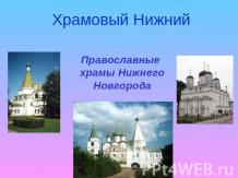 Православные храмы Нижнего Новгорода