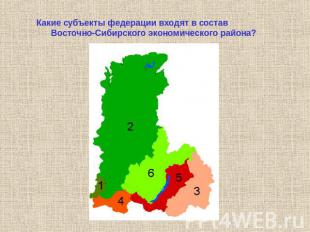 Какие субъекты федерации входят в состав Восточно-Сибирского экономического райо