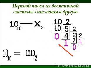 Перевод чисел из десятичной системы счисления в другую