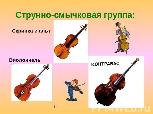 Струнно-смычковая группа: Скрипка и альтВиолончель
