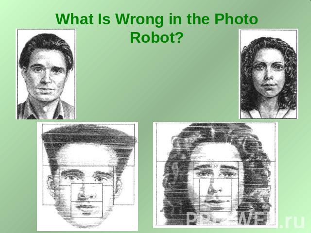What Is Wrong in the Photo Robot?