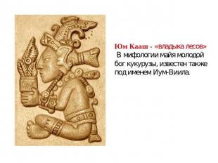 Юм Кааш - «владыка лесов» В мифологии майя молодой бог кукурузы, известен также