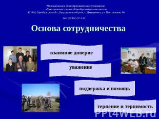 Муниципальное общеобразовательное учреждение «Дмитриевская средняя общеобразоват