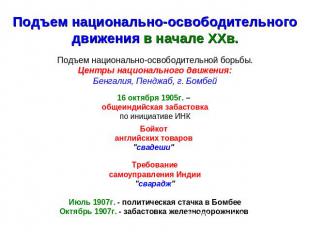 Подъем национально-освободительного движения в начале ХХв. Подъем национально-ос