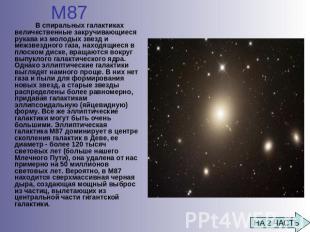 М87 В спиральных галактиках величественные закручивающиеся рукава из молодых зве