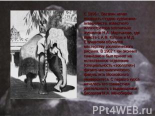 С 1896 г. Ватагин начал посещать студию художника-акварелиста, известного иллюст
