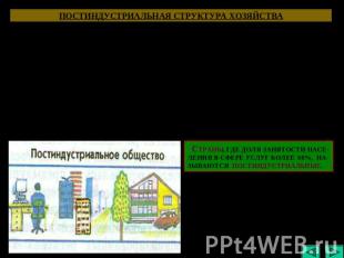 ПОСТИНДУСТРИАЛЬНАЯ СТРУКТУРА ХОЗЯЙСТВА Во второй половине ХХ века под влиянием н