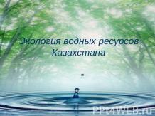 Экология водных ресурсов Казахстана