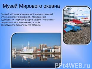 Музей Мирового океана Первый в России комплексный маринистический музей, он имее