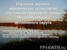Изучение эколого-юридических аспектов по состоянию природной среды Ямало-Ненецко