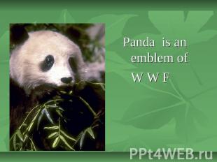 Panda is an emblem of W W F