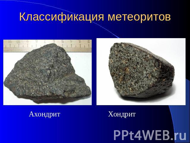 Классификация метеоритов Ахондрит Хондрит