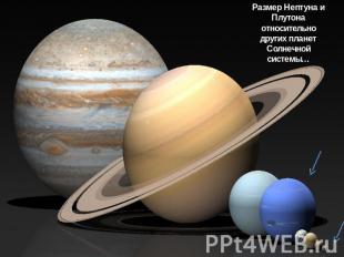 Размер Нептуна и Плутона относительно других планет Солнечной системы…