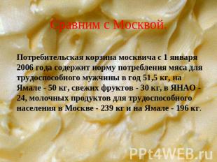 Потребительская корзина москвича с 1 января 2006 года содержит норму потребления