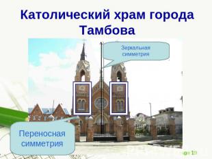 Католический храм города Тамбова Зеркальная симметрия Переносная симметрия