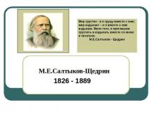 М.Е.Салтыков-Щедрин 1826 - 1889 