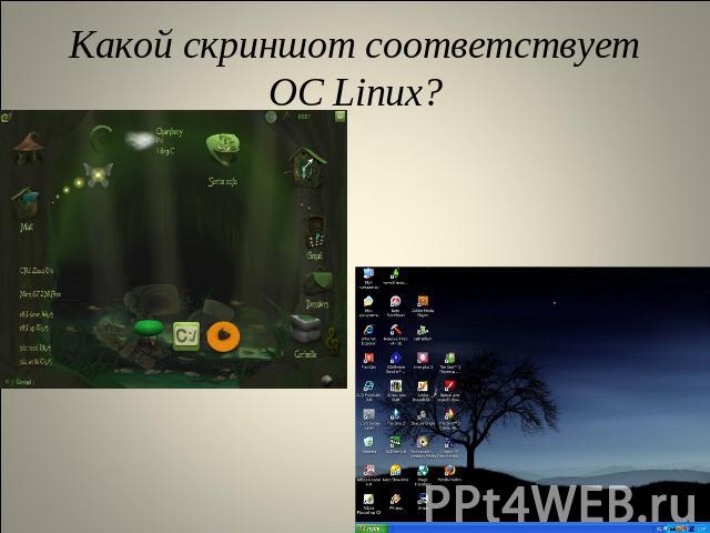 Какой скриншот соответствует ОС Linux?