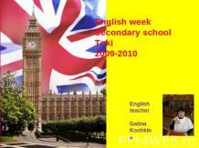 English week Secondary school Toki 2009-2010