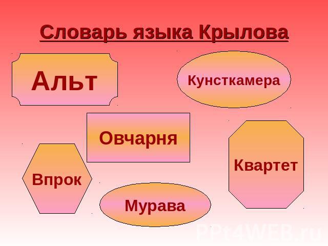 Словарь языка Крылова