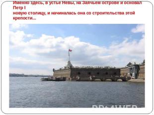 Петропавловская крепость.Именно здесь, в устье Невы, на Заячьем острове и основа