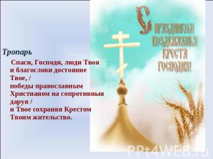 Тропарь Спаси, Господи, люди Твоя и благослови достояние Твое, /победы православ