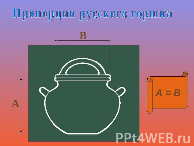 Пропорции русского горшка