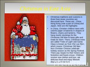 Christmas in East Asia Christmas traditions and customs in three East Asian coun