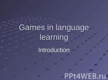 Games in language learning