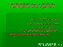 Урок русского языка в 8В классе с интегрированным обучением