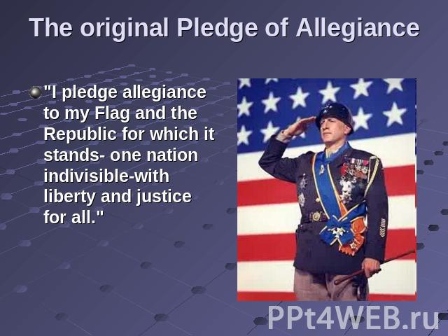 The original Pledge of Allegiance 