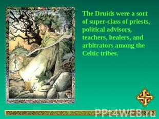 The Druids were a sort of super-class of priests, political advisors, teachers,