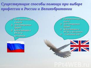 Существующие способы помощи при выборе профессии в России и Великобритании Профо