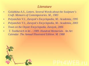 Golubkina A.S., Letters. Several Words about the Sculpture’s Craft. Memoirs of C