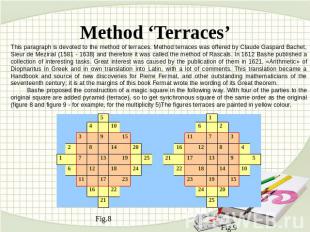 Method ‘Terraces’ This paragraph is devoted to the method of terraces. Method te