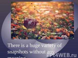 There is a huge variety of snapshots without any meaning.