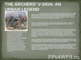 THE ARCHERS' V-SIGN: AN URBAN LEGEND The greatest victories of the 100 Years War