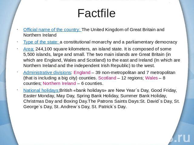 fact file on the united kingdom