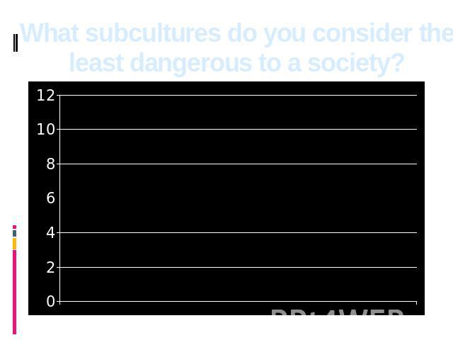 What subcultures do you consider the least dangerous to a society?