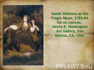 Sarah Siddons as the Tragic Muse, 1783-84, Oil on canvas, Henry E. Huntington Ar