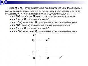 Пусть M1 и M2 – точки пересечения осей координат Ox и Oy с прямыми, проходящими