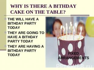WHY IS THERE A BITHDAY CAKE ON THE TABLE? THE WILL HAVE A BITHDAY PARTY TODAYTHE