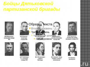 Бойцы Дятьковской партизанской бригады