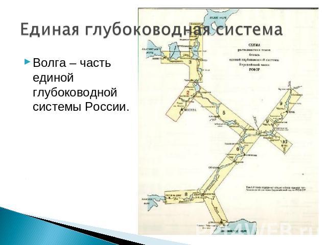 Волга – часть единой глубоководной системы России.