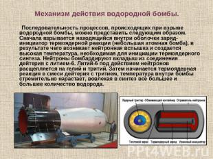 Механизм действия водородной бомбы. Последовательность процессов, происходящих п