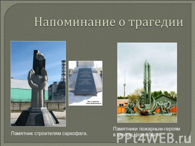 Памятник строителям саркофага. Памятники пожарным-героям в центре Чернобыля