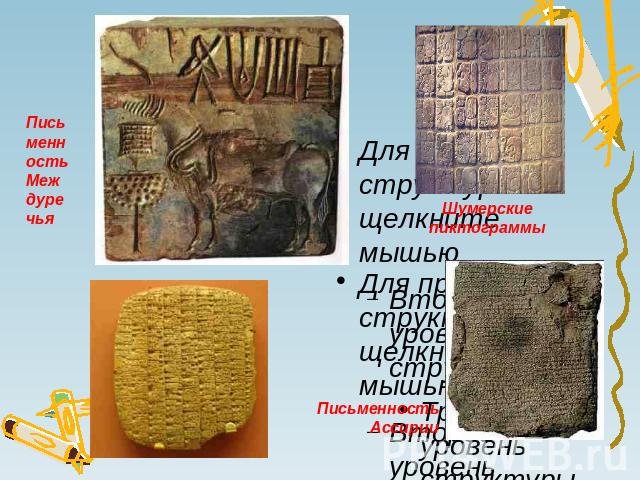 Письменность Междуречья Шумерские пиктограммы Письменность Ассирии