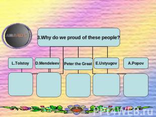 PEOPLE, WE ARE PROUD OF (fill the diagram)