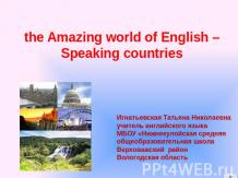 The Amazing world of English - Speaking Countries