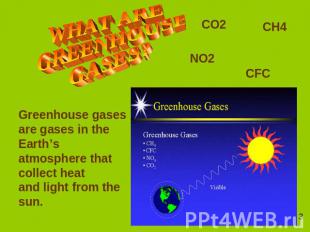 WHAT ARE GREENHOUSE GASES? Greenhouse gases are gases in the Earth’s atmosphere