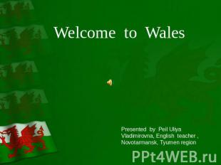 Welcome to Wales Presented by Peil Uliya Vladimirovna, English teacher , Novotar